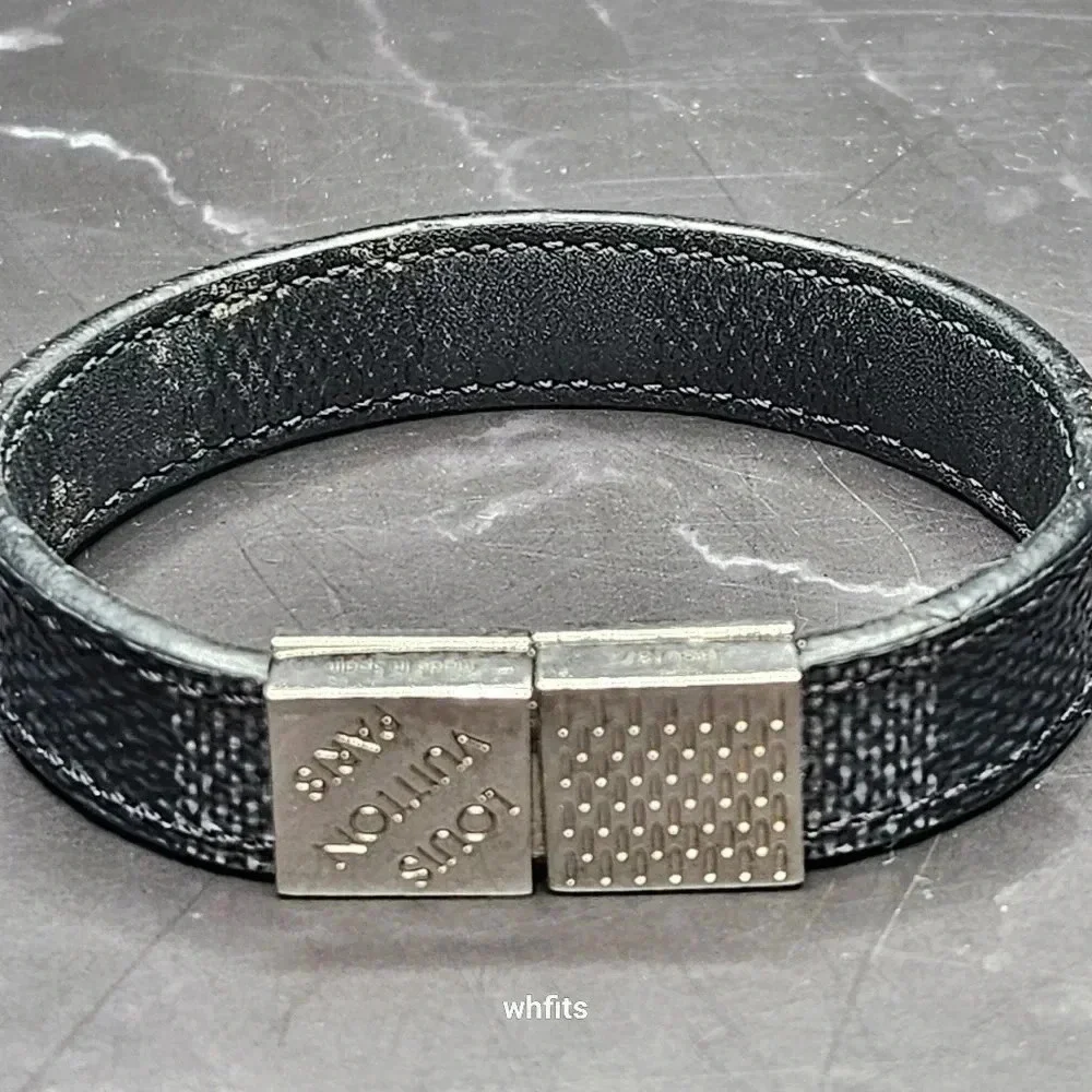 Louis Vuitton Damier Graphite Bracelet with dust bag